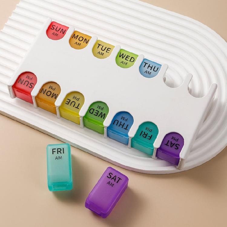 Travel Pills Organizer,Weekly Portable Pills Box Daily Pills for Case Medicine Vitamin Container for Pocket Purses Bags