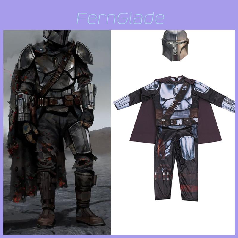 Star Wars Mandalorian Halloween Costume Set For Boys; Jumpsuit Mask And Cape Included!