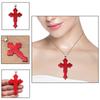 Pendant Red Coral CrosGemstone Handmade Ethnic Silver Jewelry 3.5"
