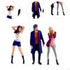 3 Pieces 1:64 Hand Painted People Figures Diorama Character Figure Mini Women Men