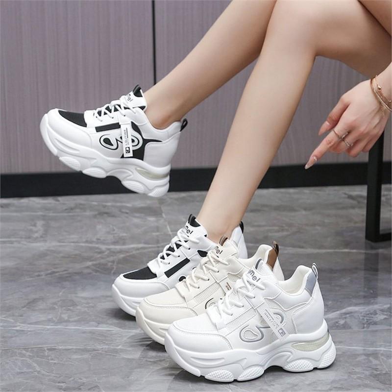 Inner Height Increase Dad Shoes Women 2025 Spring New Korean Version Versatile Sports Shoes Female Students Ins White Shoes Women