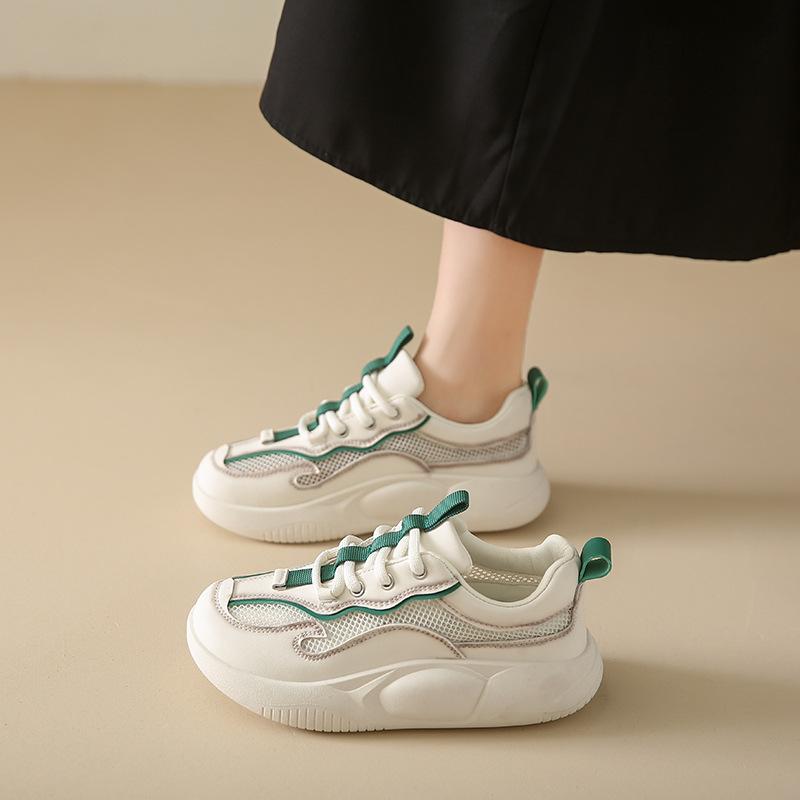 Women's Fashion Mesh Sneakers 2024 Summer New Thick Soled Anti-Slip Wear-resisting Casual Soft Bottom Sports Trendy Shoes