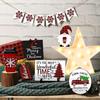 Christmas Decoration For Tiered Tray Christmas Table Sign Decor Tabletop Wooden  Indoor Winter Farm-house Home Party House Shelf Decoratio