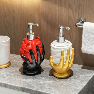 Hand Holding Heart Design Soap Dispenser Bathroom Shower Gel Hand Soap Conditioner Dark Art Style Dispenser