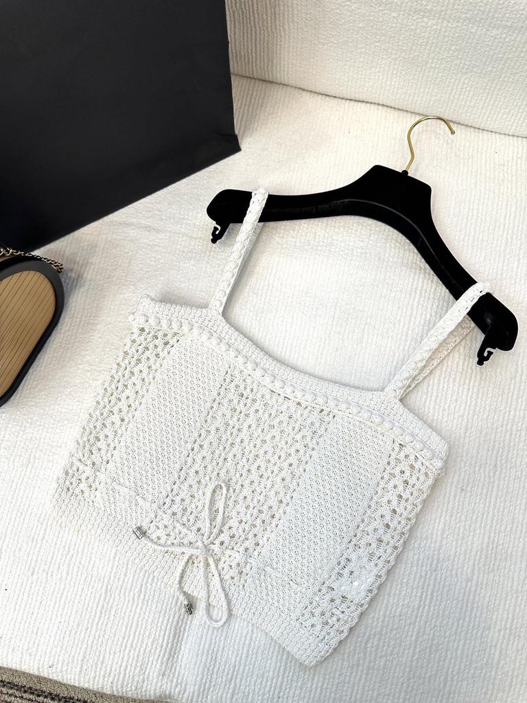 2026 Spring Korean Style Versatile Hollow Strappy Camisole for Women