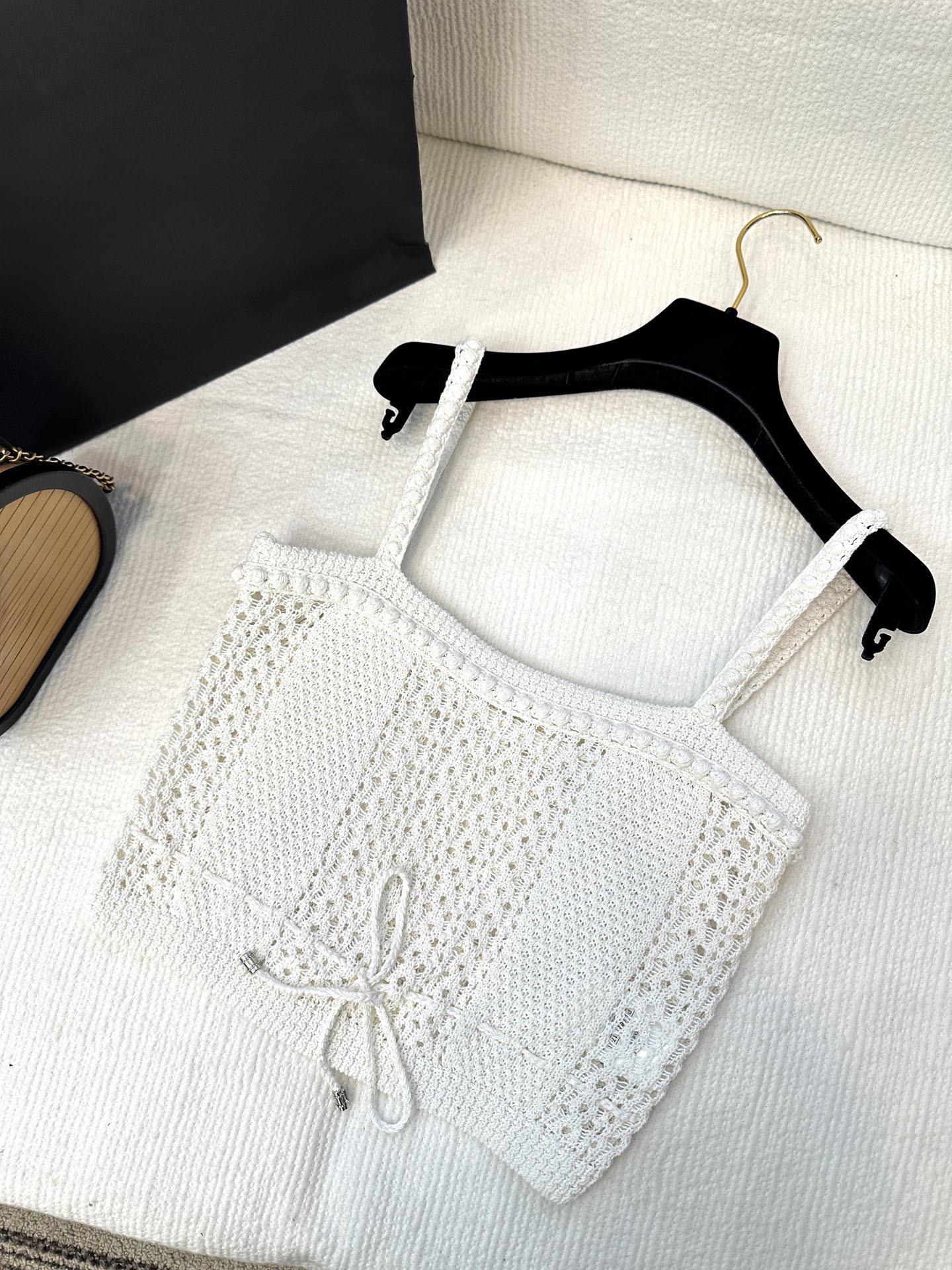 2026 Spring Korean Style Versatile Hollow Strappy Camisole for Women Medium белый