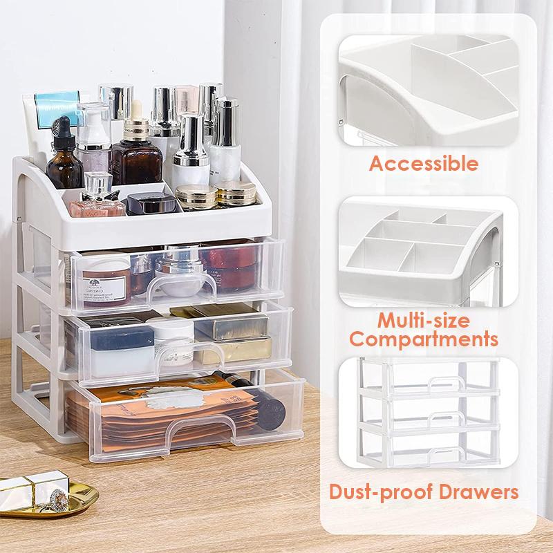 Make-up-Koffer, Schmuckbehälter, Make-up-Organizer, Schubladen, Kunststoff, Kosmetik-Aufbewahrungsbox, Make-up-Pinselhalter, Organizer