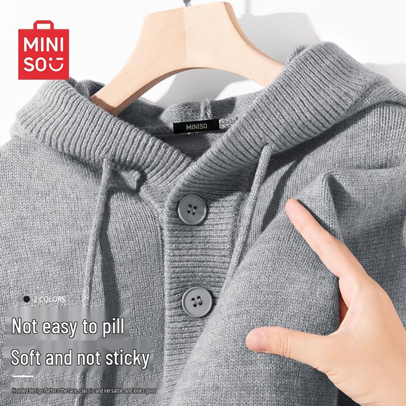 

MINISO Men s Soft Hooded Knit Sweater M