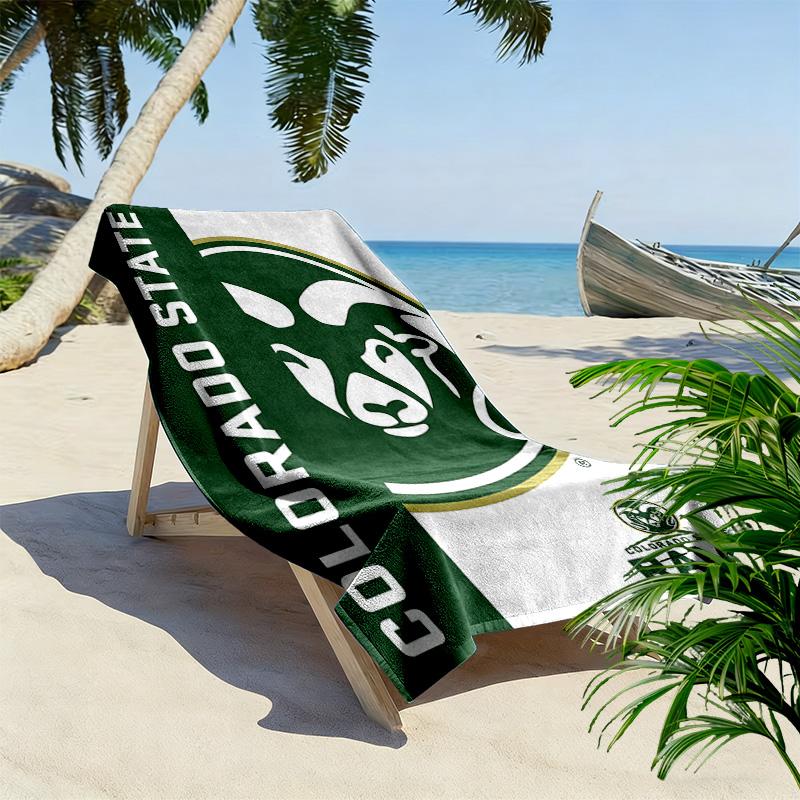 Colorado State Rams Print Beach Towel, Large Soft Quick Dry Towel for Beach Camping Swimming