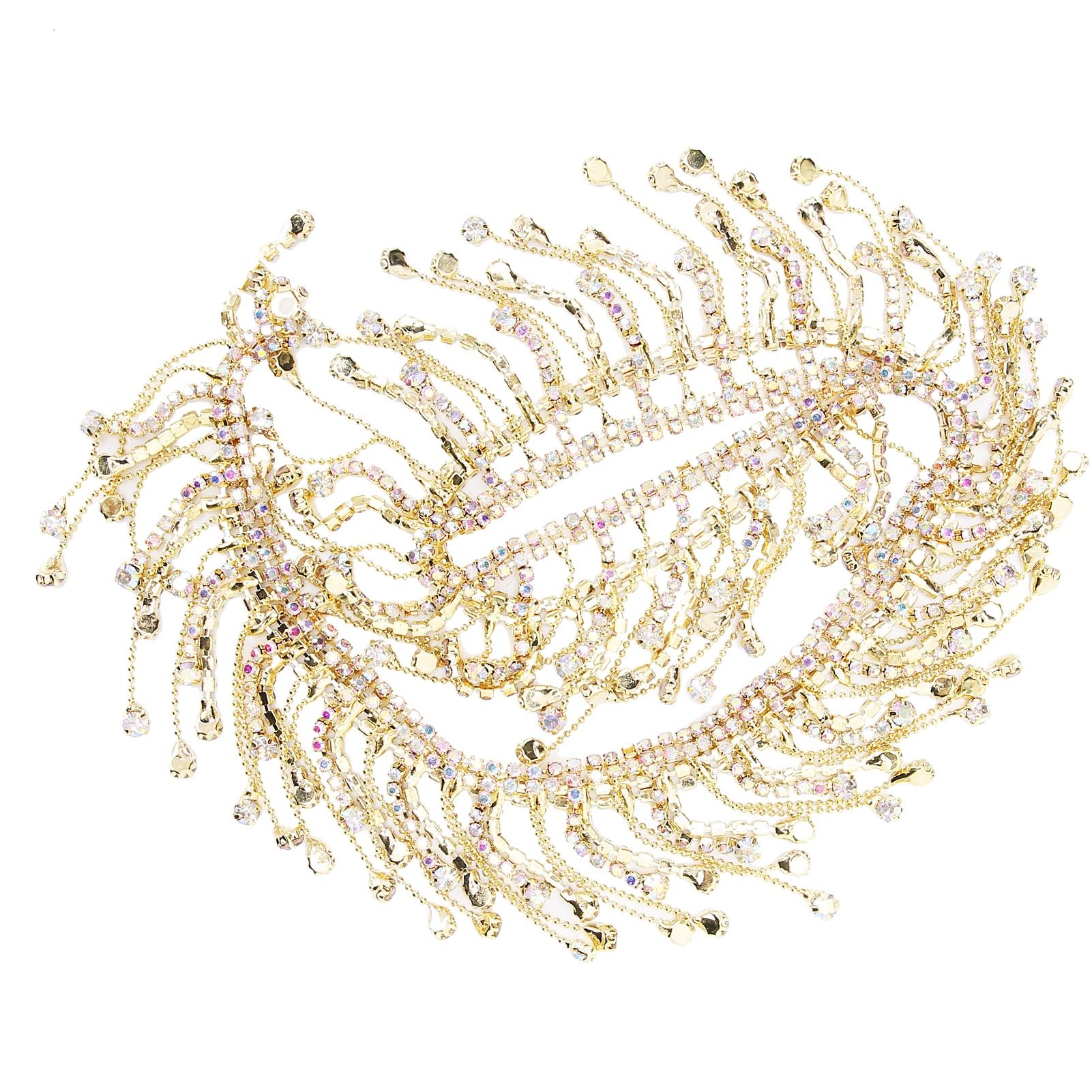 

Rhinestone Tassel Chain Fringe Bridal Applique Trim Clothing Bag Decoration