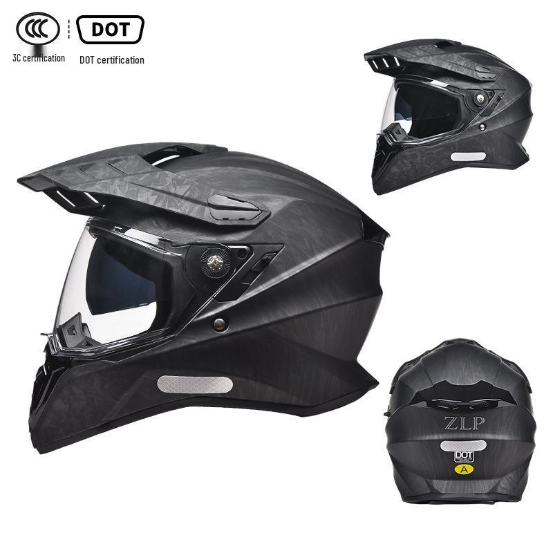 A-Class Unisex Motorcycle Helmet: Double Visor Full Face for Touring & Off-Road Use