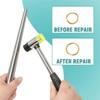 A74E-Ring Sizer Measuring Tool Ring Mandrel Steel Ring Measurer And Ring Sizer Rubber Jeweler's Mallet Hammer, Finger Stick