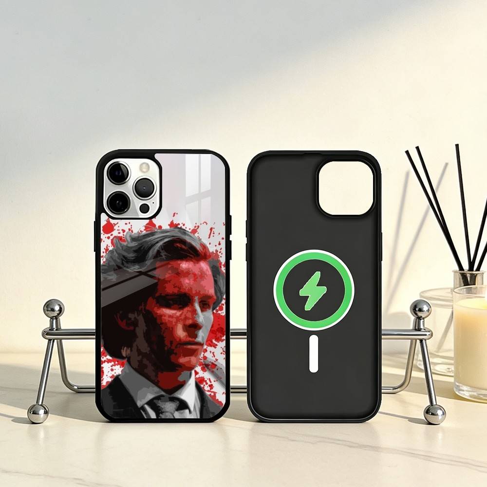 

A-American P-Psycho Phone Case For iPhone17,16,15,14,13,12,11 Plus,Pro Max Magnetic For Magsafe Wireless Charging iPhone13