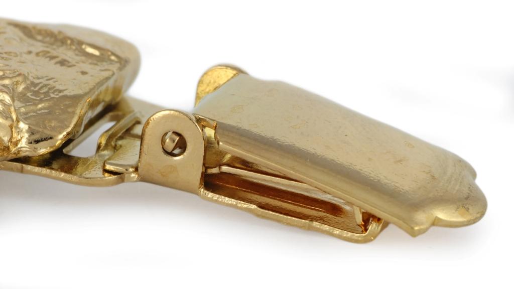 Border Terrier – Brooch with a clip, gold-plated holder for a race number | Art-Dog