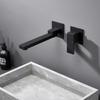 Wash Basin Bathroom Faucet Hot And Cold Water Wall Mount Mixer Sink Tap Swivel Spout Bath With Modern Single Lever Handle