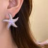 Star Starfish Stud Earrings Geometric Korean Style Earrings Cute Starfish Ear Studs  Beach Vacation