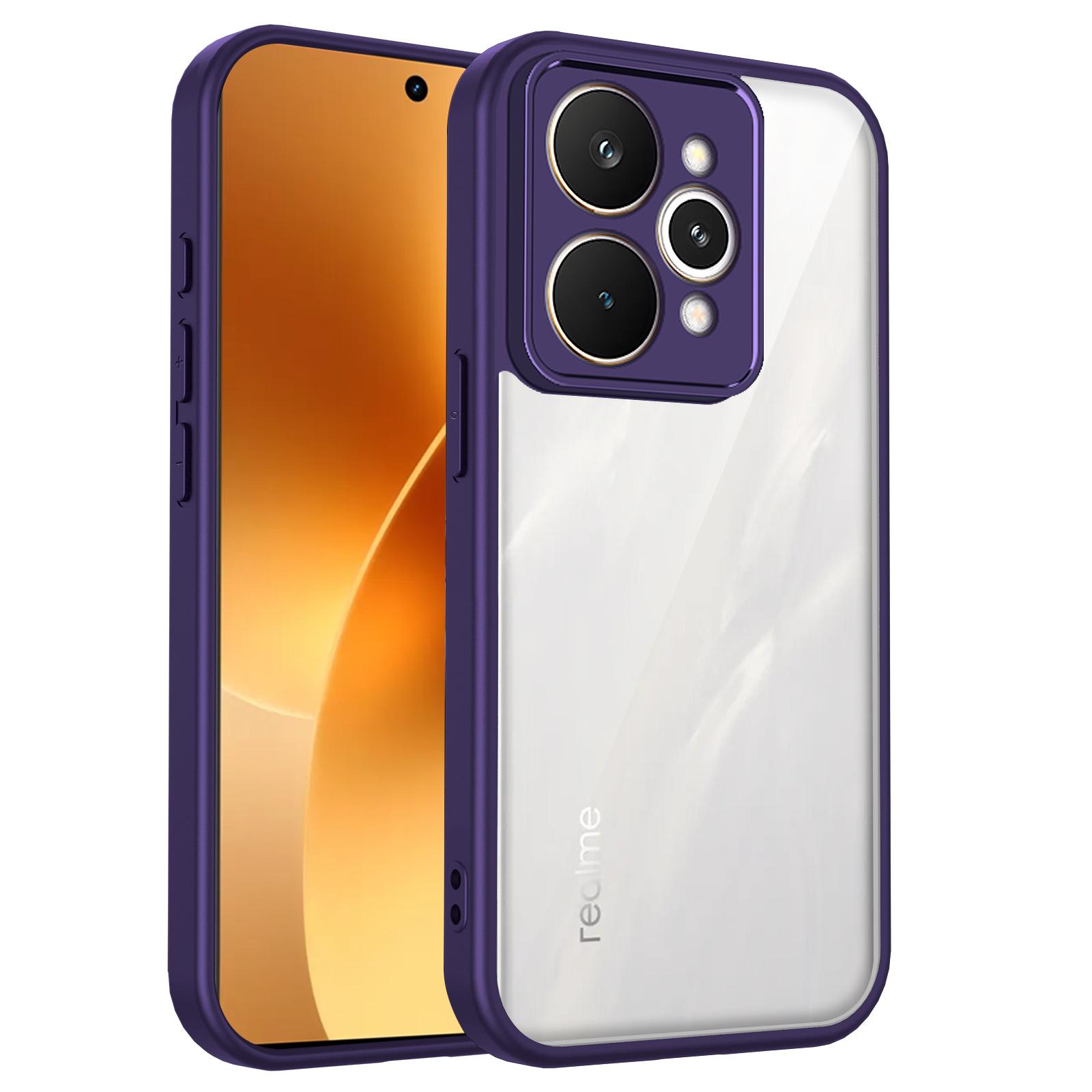 

Realme 15 Pro RMX5101 Case Plating Silicon Bumper Shockproof Clear Back Cover Hard Matte Phone Case for Realme 15 Pro 5G RMX5101 Pc + tpu&Realme 15 Pro фиолетовый
