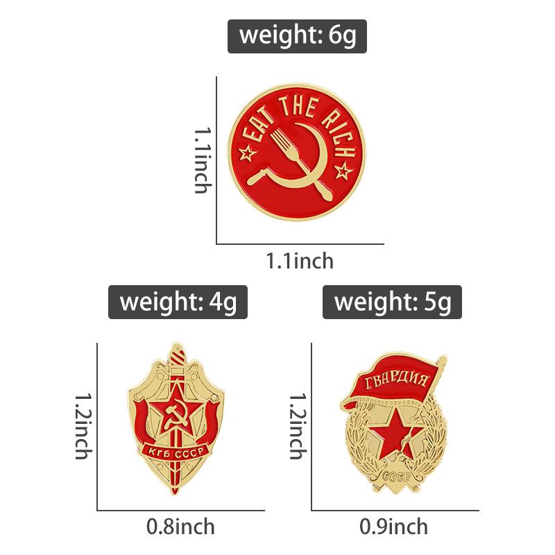 EAT THE RICH Enamel Pins Custom Group Logo Brooches Lapel Badges Clothes Russian Jewelry Gift for Kids Friends