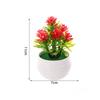 7 Flowers Artificial Potted Plant Small with White Pot Artificial Faux Plants Multi-Bloom Plastic Fake Flower Bonsai