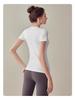 Women's Quick-Dry Yoga Top - Round Neck, Tight Fit, Short Sleeve, Breathable for Running & Fitness
