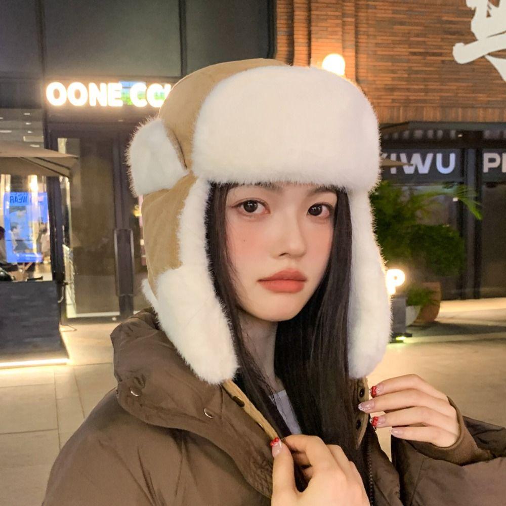 Cold Resistant Plush Cycling Hat With Earflap Russian Cap Multifunctional Lei Feng Hat Outdoor