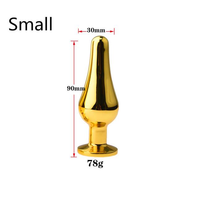 Smooth Stainless Steel Anal Plug Jeweled Butt Plug for Beginner G-spot Massager Sex Toys Dildo for Female Male Anal Beads S/M/L