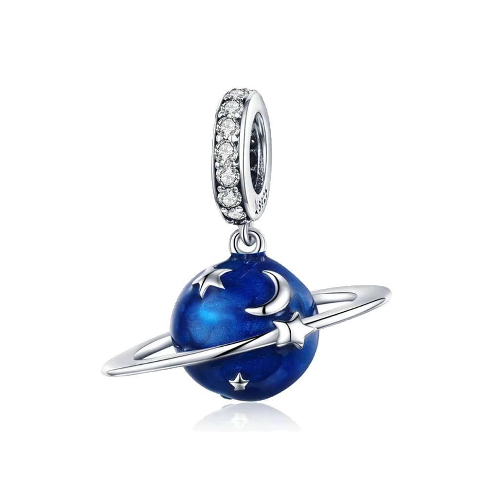 Cosmic Star Moon Pendant Silver Charm for Jewelry Making DIY Bracelet Necklace Craft