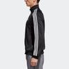 Adidas Logo Print Striped Stand Collar Track Jacket Men Outerwear Black BR1024