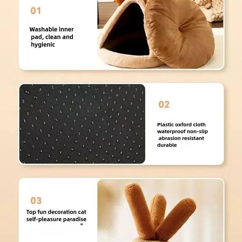 Dog Nest Warm Dog Bed Four Seasons Universal House Type Triangle Tent Closed Cat Nest Dog House Cat Mat Dog Mattress Cat Bed