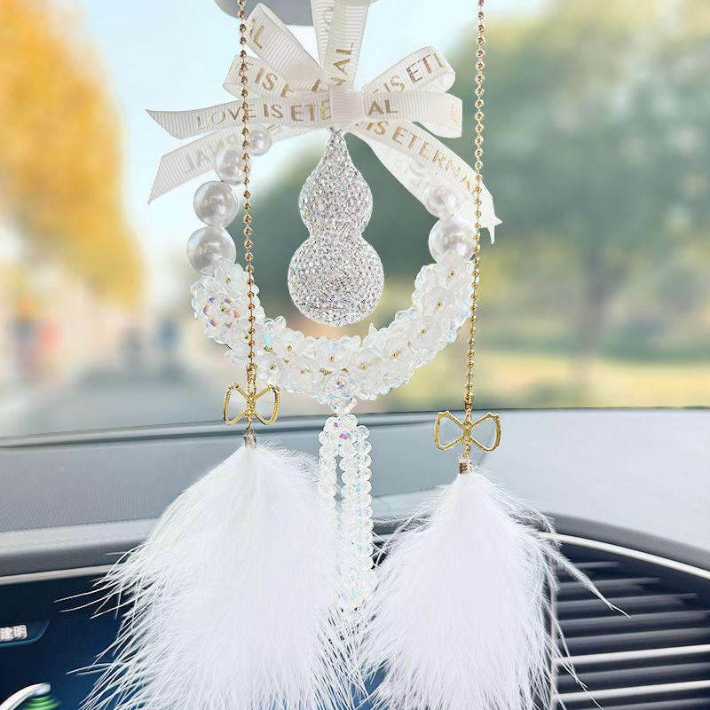 Crystal Gourd Car Safety Pendant for Rearview Mirror - Goddess Vibe Interior Decoration