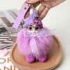 Eye Glass Doll Pompom Doll Keyring Real Fur Ball Baby Doll Ball Key Chain  Bag Pendant