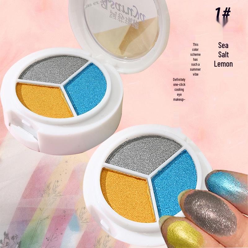 

Ashariya Three-Color Pearlescent Earth Tone Eyeshadow Palette