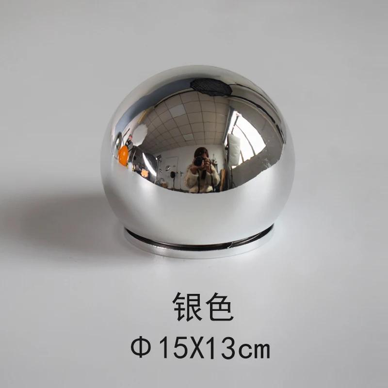 Nordic Electroplating Imitation Metal Mirror Nail-free Wall Decoration Ball Wood Art Chassis Living Room Dining Room Ornaments