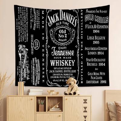 J-Jack D-Daniels Bedruckter Großer Wandteppich Hängend Tarot Hippie Wandteppiche Schlafsaal Heimdekoration