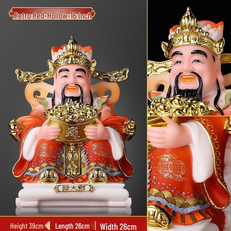 2025 Wen Cai Shen Statue: Copper-Colored for Inviting Wealth, Ideal for Home or Living Room Worship.