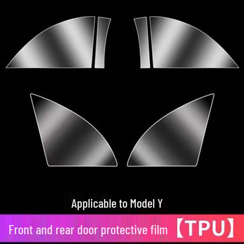 Model Y3 Car Door Corner Tint & Side Skirt TPU Anti-Scratch Film for Paint Protection.