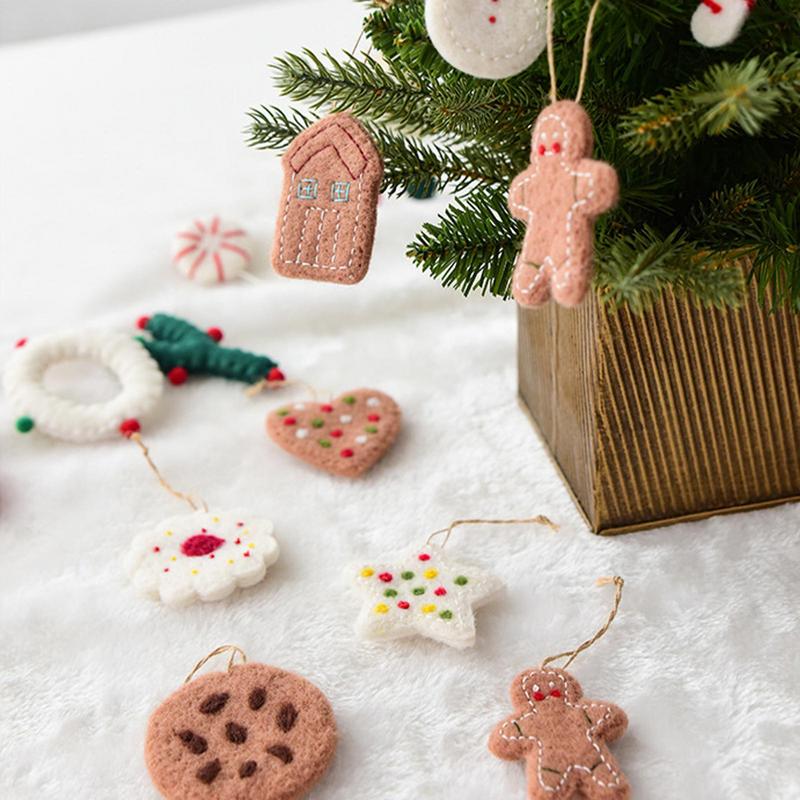 Christmas Gingerbread Man Hangable Ornament 10X Different Felt Gingerbread Christmas Decor Gingerbread Christmas Decor