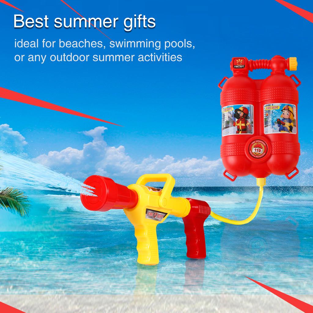 Fireman Toys Backpack Water Spraying Toy Extinguisher with Nozzle and Tank Set Children Outdoor Water Beach Toy for