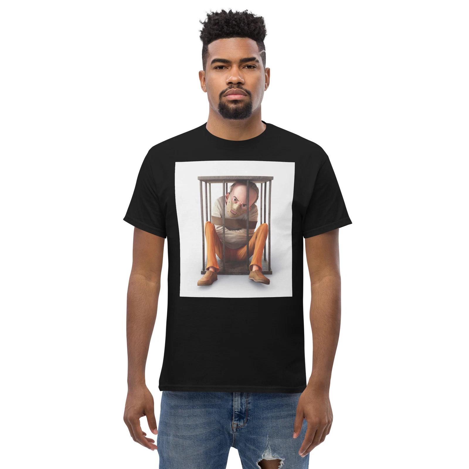 locked up and silenced man trendy great quality graphic Men s classic tee S
