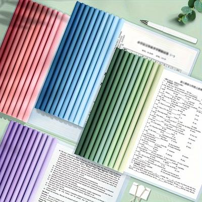 10PCS/Set Gradient Morandi Color A4 File Folder Waterproof Draw Rod File Document Clip Transparent Test Paper Storage Clip