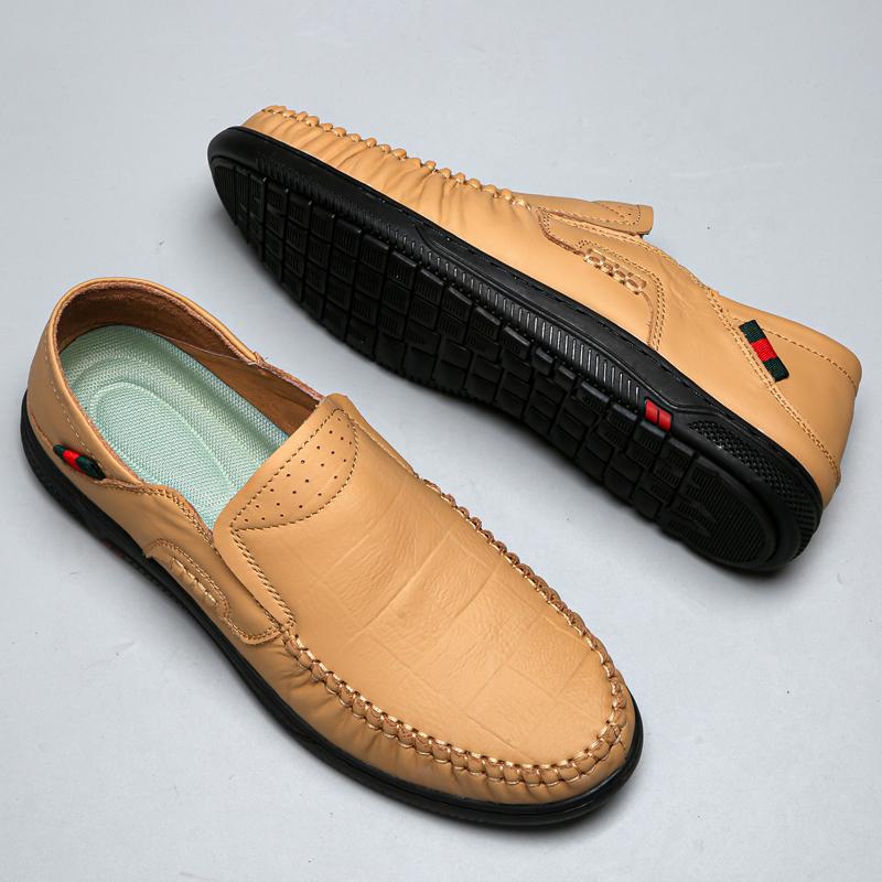 Men's Casual Leather Shoes Business Loafers Moccasin Breathable Slip On Boat Soft Driving Shoes