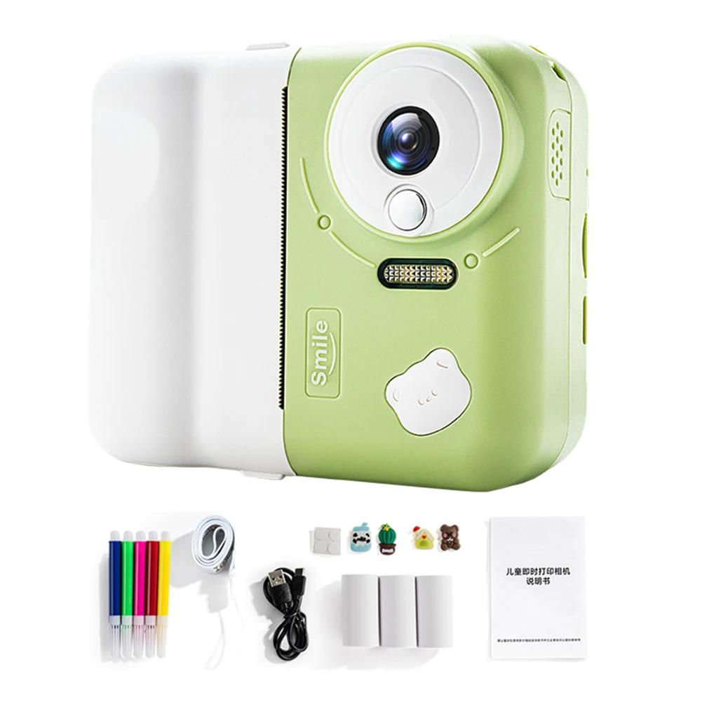 HD 1080P Kids Mini Instant Print Camera 2.4 IPS Screen Instant Photo Printing Camera Video Camera  for Girls Boys Aged 3-12