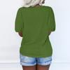 Women's Casual Fashion Zipper V-neck Solid Color Short Sleeve Top
