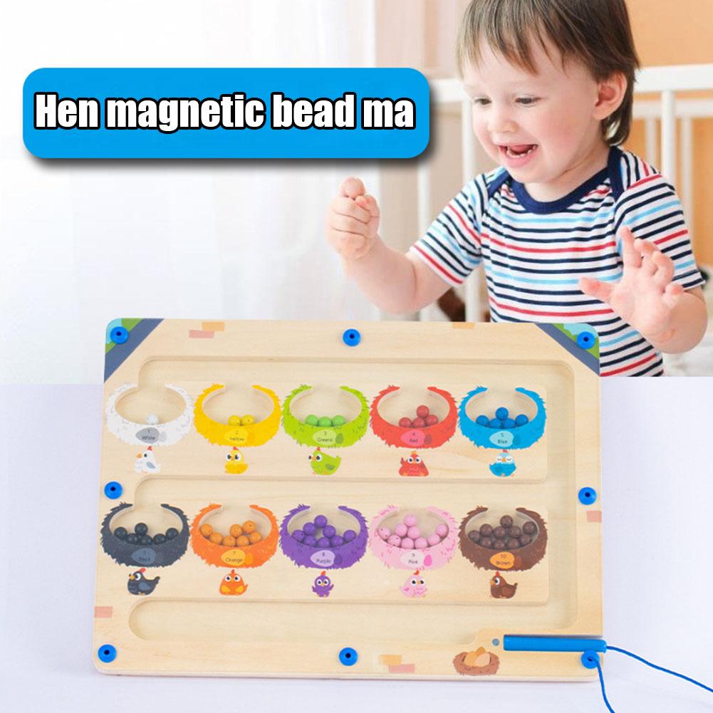 

Деревянный магнитный цветной лабиринт с цифрами для детей, игра Монтессори, распознавание, развивающие игры для девочек и мальчиков F U8R1