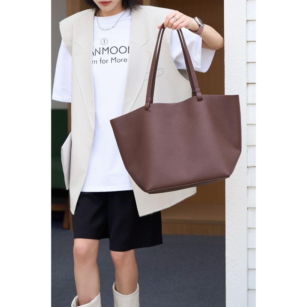 Grenzüberschreitender Trend TR Rindsleder-Tragetasche modisch und schlicht große Kapazität Pendler Kinder- und Muttertasche Einkaufstasche echtes Leder Damen-Tasche