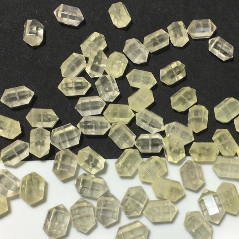 Natural Lemon Yellow Citrine Double Point Bead Bracelet - Hexagonal Column Jewelry Accessory