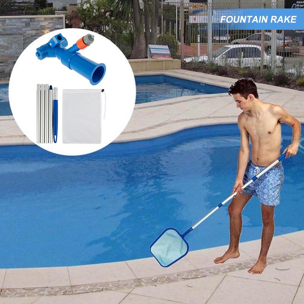 Poolreinigungskit Pool-Jet-Staubsauger-Kit mit Pool-Kescher Abnehmbare Stangen Pool-Wartungs-Set für oberirdische Pools