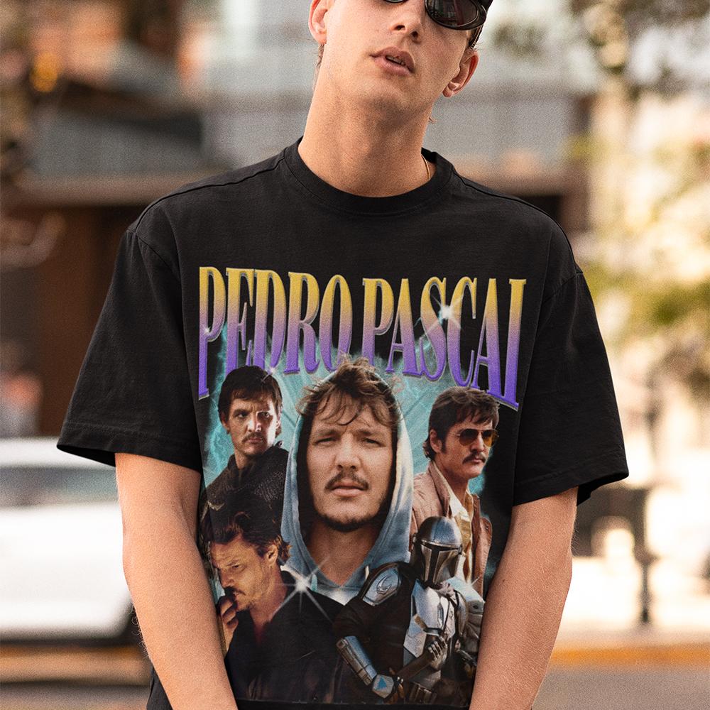 Vintage Bootleg Pedro Pascal T-Shirt Damen 100% Baumwolle Unisex Streetwear Pedro Pascal T-Shirt Übergröße T-Shirt