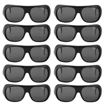 10pcs Safety Protection Glasses Windproof Sandproof Welding Labor Protective Goggles Less Than Br More Than (Gray Lens