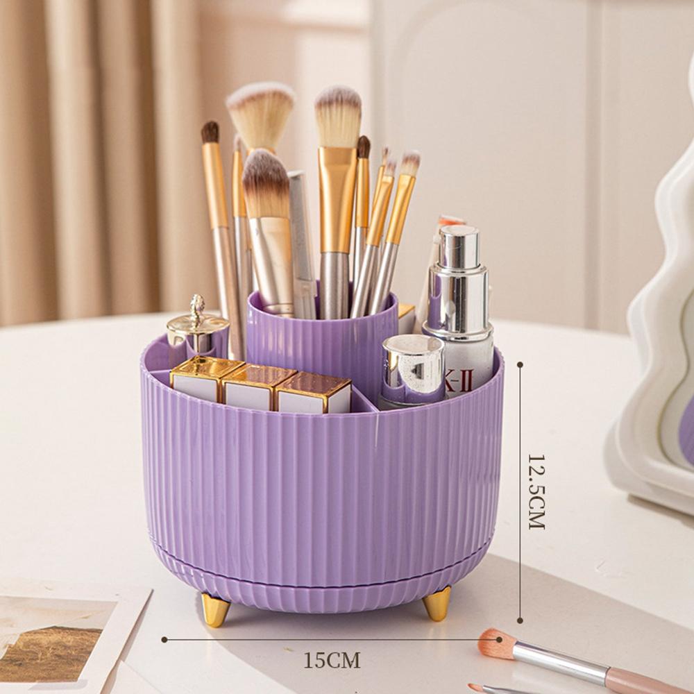 Rotating Cosmetic Organizer Makeup Brush Eyebrow Pencil Holder Desktop Storage Container